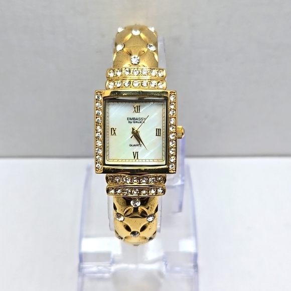 Embassy by Gruen Accessories - Womens Vintage MOP Embassy by Gruen Watch with Stones GEM1924L New Battery